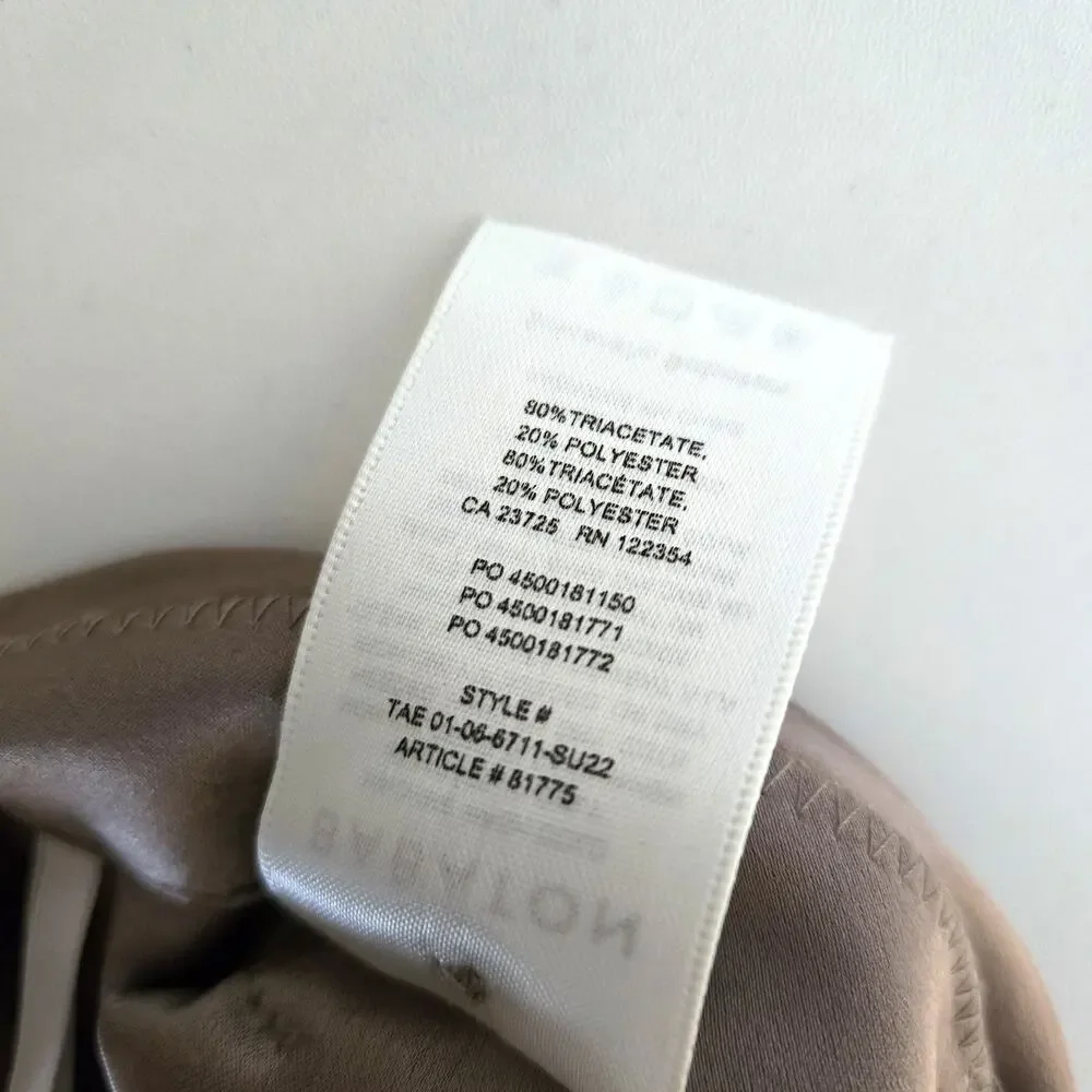 Babaton Aritzia Size 10 Champagne Taupe Refined Satin Cargo Wide Leg Pants - Picture 9 of 10